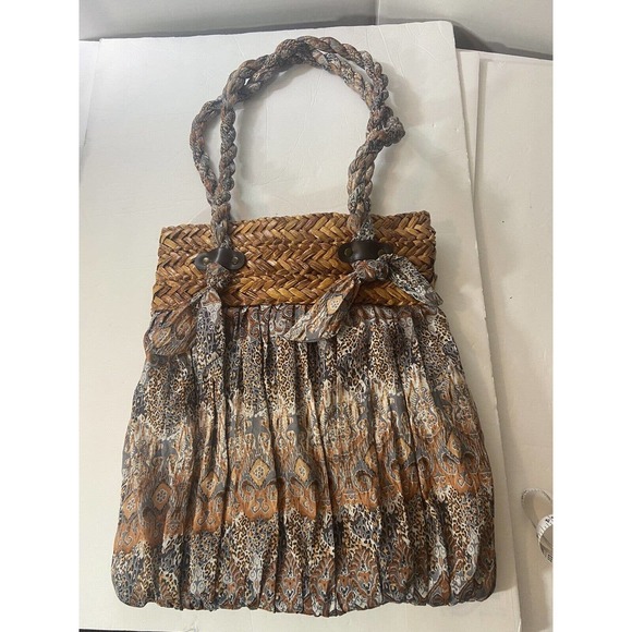 Cappelli Straworld Handbag Fabric Multi Colored Boho Purse - Picture 12 of 12